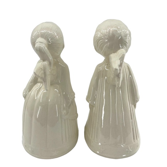 Kissing Angels Pair of Vintage Girl & Boy White Ceramic Angels Dated 1989 7.5"H - Picture 12 of 14